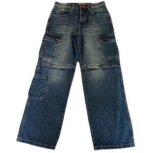 Empyre Jeans Men’s 32 Blue Zip Off Convertible Cargo Baggy Streetwear Skate